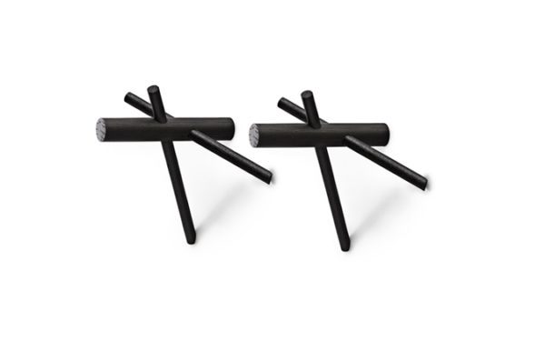 NORMANN COPENHAGEN Sticks Hooks Set of 2 Black-0