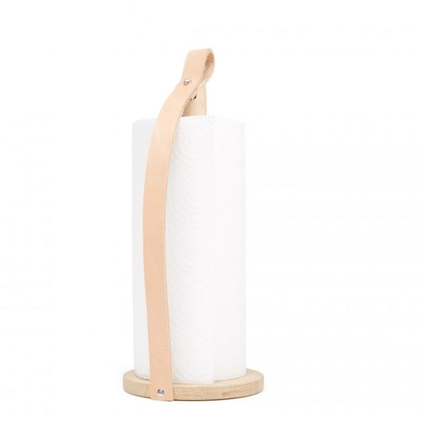 BY WIRTH Hands On Paper Towel Holder Leather + Oak-7090