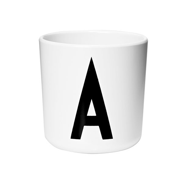 Design Letters Potable Tasse Cup Mélamine Noir/blanc motif y 20201000-y