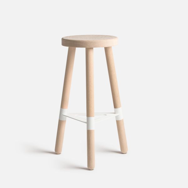 KIN DESIGN CO Connect Bar Stool Raw Look/White-10834