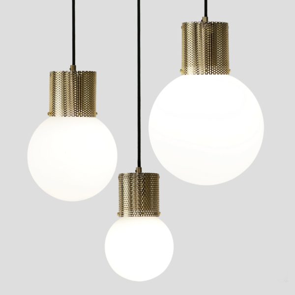 BEN-TOVIM DESIGN Perf Pendant Light Lamp Brass - 3 Sizes-0