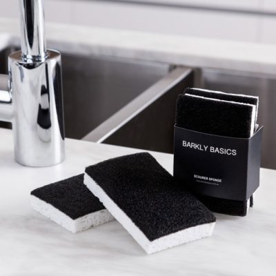BARKLY BASICS Black and White Scourer Sponge - Pack of 2-0