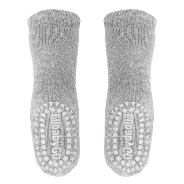 GOBABYGO Non-Slip Socks Grey Melange-13583