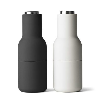 MENU Salt and Pepper Bottle Grinders Set - Ash/Carbon With Steel Top-0