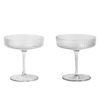 ferm LIVING Ripple Glass Champagne Saucers (Set of 2)-15284