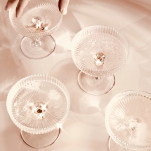 ferm LIVING Ripple Glass Champagne Saucers (Set of 2)-0