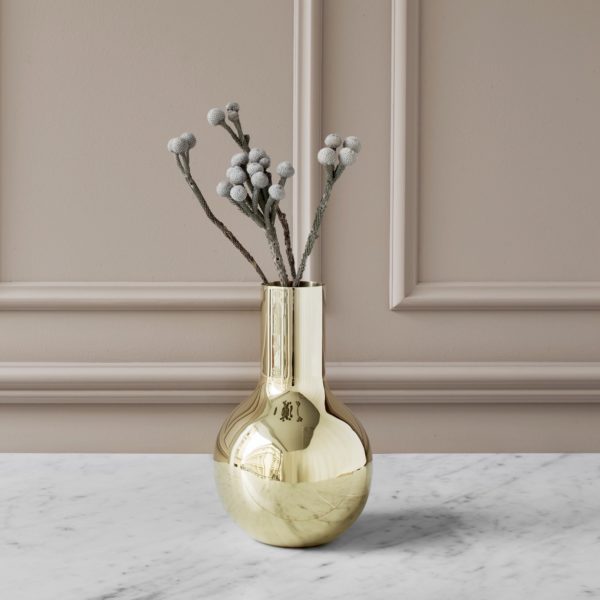 SKULTUNA Boule Vase, TALL in Polished Brass 23cm-0