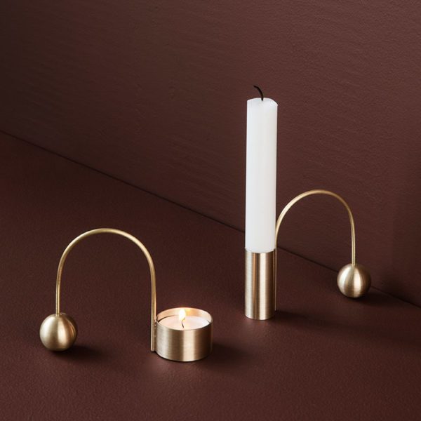 ferm LIVING Balance Tealight Candle Holder Brass-0