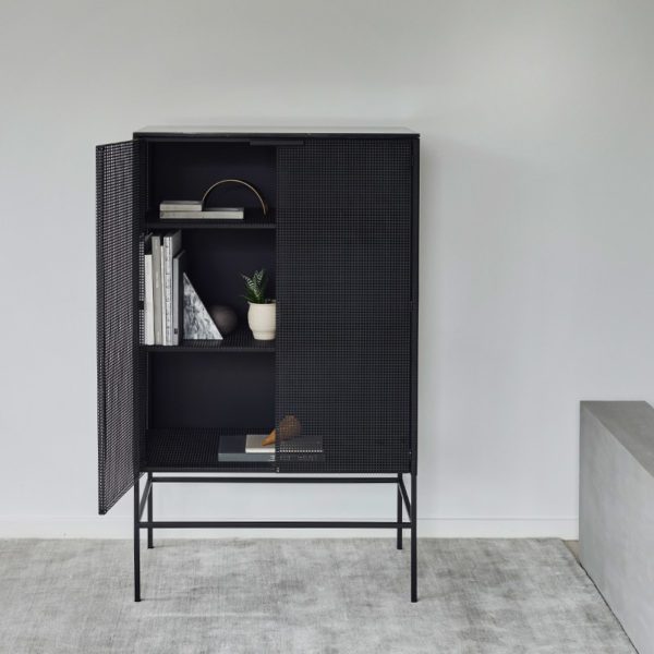 KRISTINA DAM STUDIO Grid Cabinet Black With Black Marble Top-0