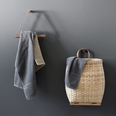 BY WIRTH Towel Hanger Leather + Smoked Oak -0