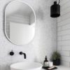MIDDLE OF NOWHERE Bjorn Oval Mirror White 50x75cm-0