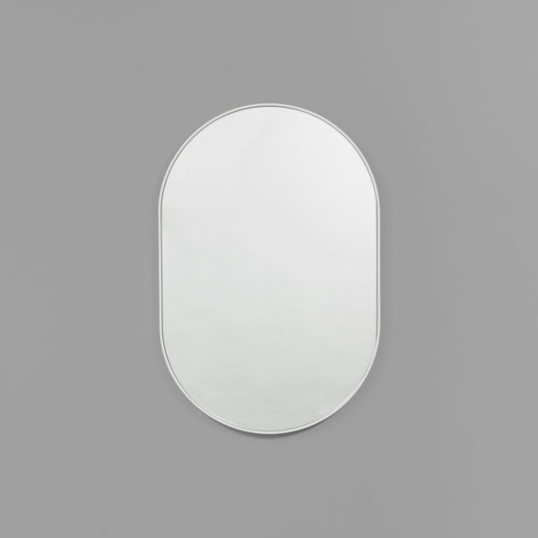 MIDDLE OF NOWHERE Bjorn Oval Mirror White 50x75cm-20013