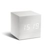GINGKO Cube Click Alarm Clock White/White LED - by the click of your fingers-0