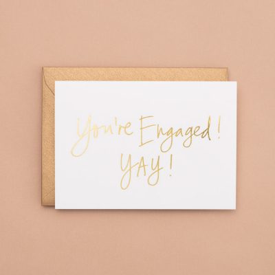 GABRIELLE CELINE You're Engaged! Yay! Classic Greeting Card - White-0
