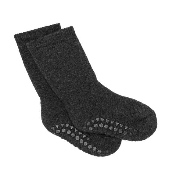 GOBABYGO Non-Slip Socks Dark Grey Melange-0