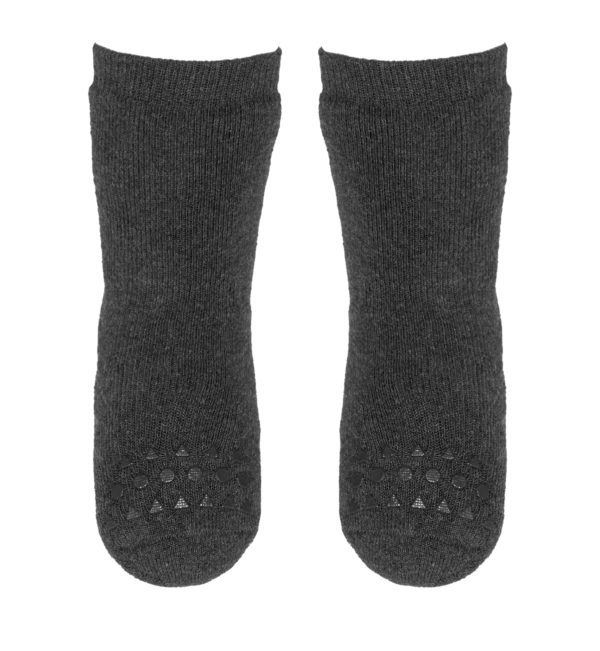GOBABYGO Non-Slip Socks Dark Grey Melange-22276