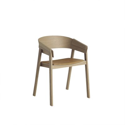 MUUTO Cover Dining Chair Oak/Silk Leather Cognac-0