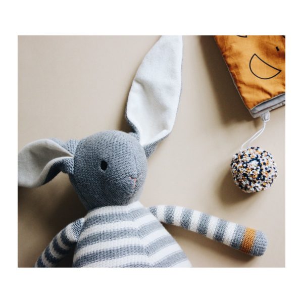 LIEWOOD Dextor Cotton Knitted Teddy Rabbit Grey Melange-26085