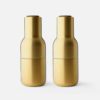 MENU Salt and Pepper Bottle Grinders Set Brushed Brass/Walnut Lid-28696