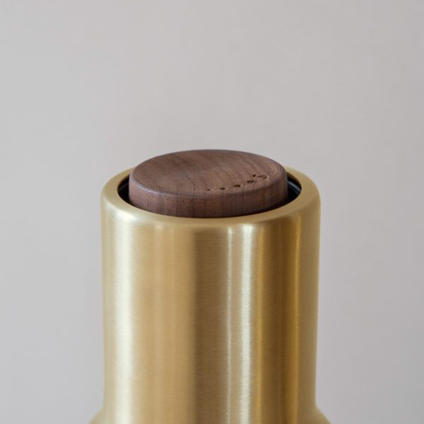 MENU Salt and Pepper Bottle Grinders Set Brushed Brass/Walnut Lid-28698
