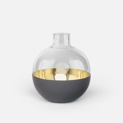 SKULTUNA Pomme Vase Medium, Dark Grey-0