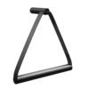 BY WIRTH Towel Hanger, Black Powder Coated Steel & Leather-30979