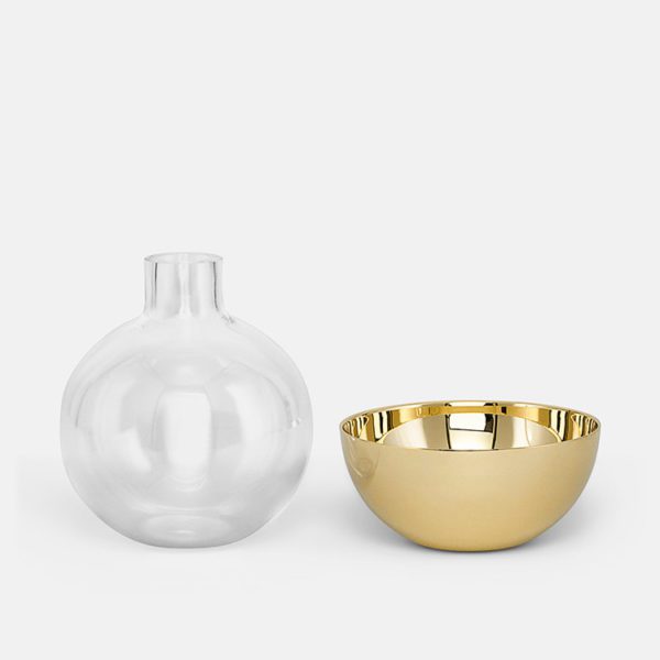 SKULTUNA Pomme Vase Medium, Brass-29516