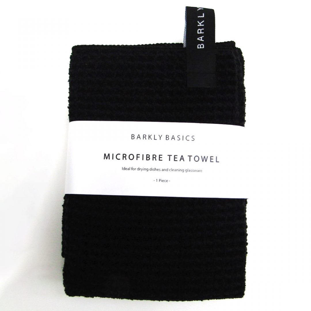 BARKLY BASICS Microfibre Tea Towel, Black