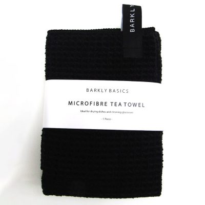BARKLY BASICS Microfibre Tea Towel, Black-0