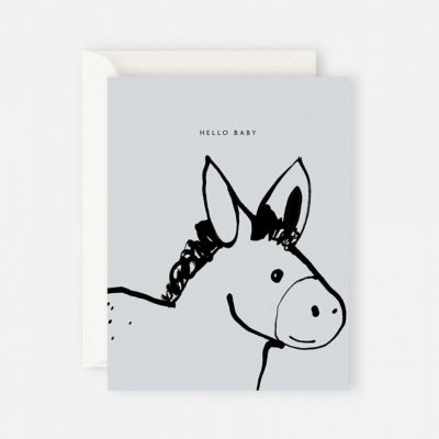 FATHER RABBIT Hello Baby Donkey – Baby Card-0