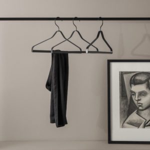 ferm LIVING Coat Hanger, Black - Set of 3-0