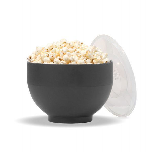 PEAK Healthy Microwave Popcorn Popper Charcoal - Just add Kernels. Stores Flat-0