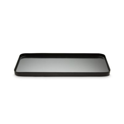 H SKJALM P Tray With Mirror Effect Black 15x30.5 cm-0
