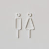 MOHEIM Restroom Sign, White - 2 Pieces-32332