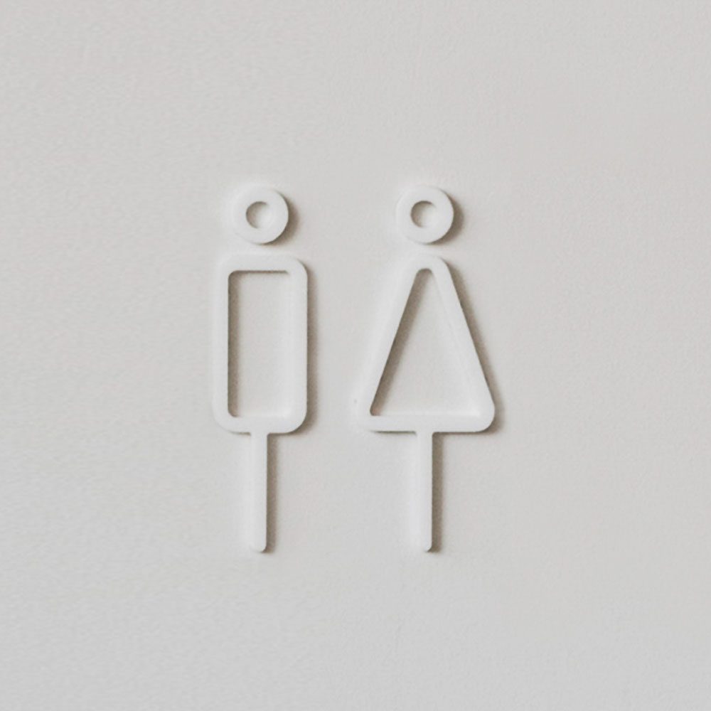 MOHEIM Restroom Sign, White - 2 Pieces | Designstuff