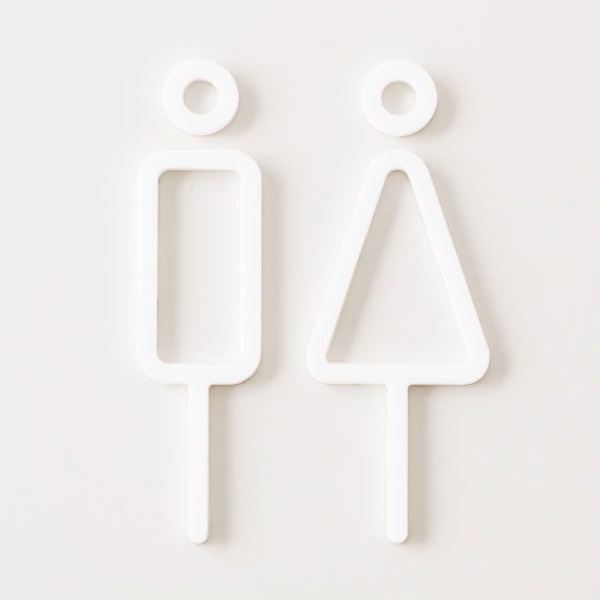 MOHEIM Restroom Sign, White - 2 Pieces-0