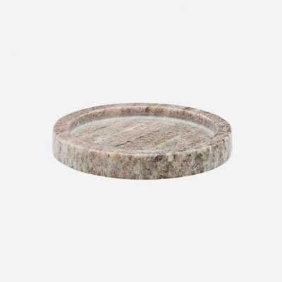 MERAKI Small Circular Tray / Soap Dish, Beige Marble-0