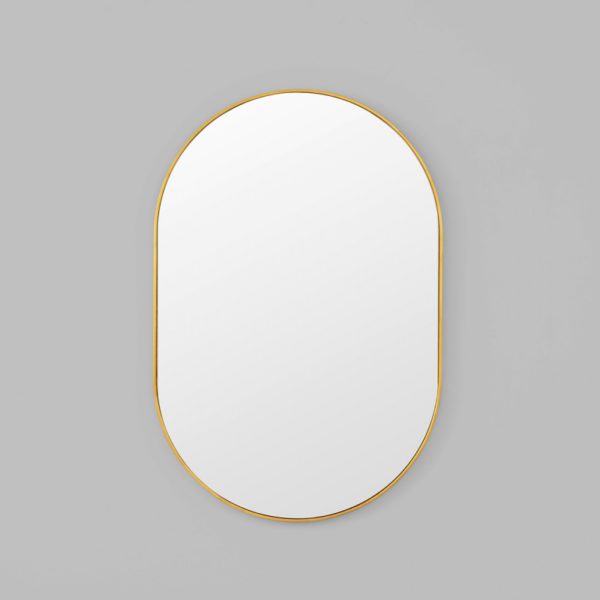 MIDDLE OF NOWHERE Bjorn Oval Mirror, Brass 50x75cm-0