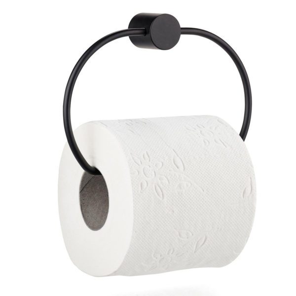 ZONE DENMARK Hooked on Rings Toilet Roll Holder Black-33079