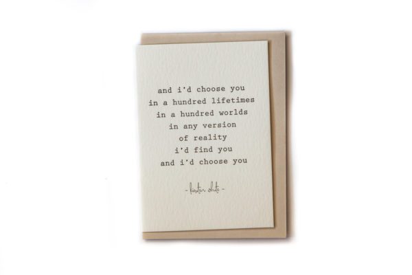 CLARE BERNADETTE Greeting Card Letterpress - And I'd Choose You-0