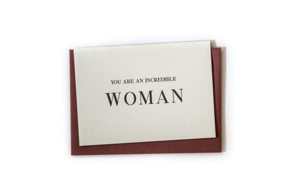 CLARE BERNADETTE Greeting Card Letterpress - Incredible Woman -0