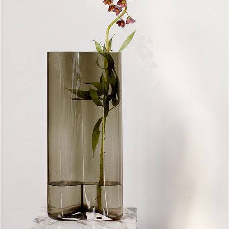 MENU Aer Vase 49 cm Tall, Smoke -0
