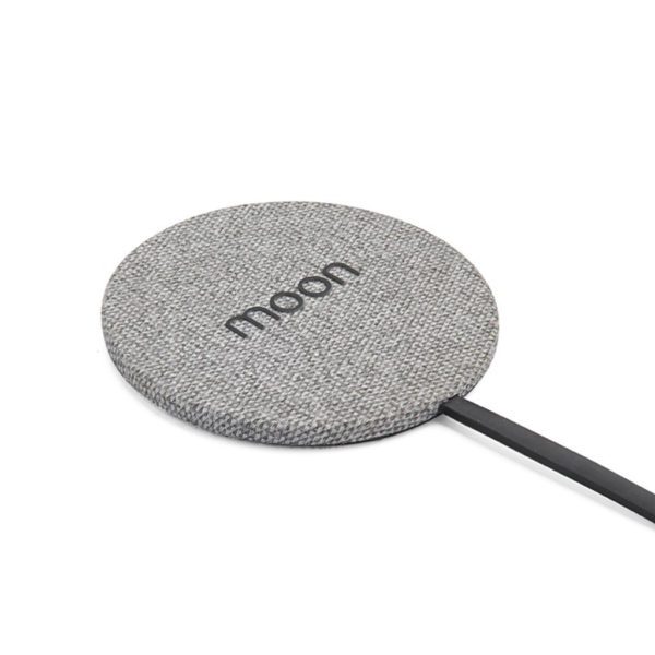 MOON Wireless Charging Pad Grey Fabric Charger-0