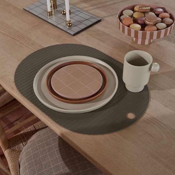 OYOY Ribbo Placemat, Olive - Set of 2-0