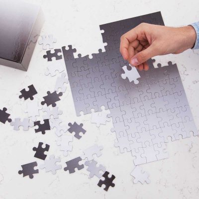 AREAWARE Gradient Puzzle Small Jigsaw - Black/White (100 pcs)-0
