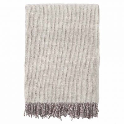KLIPPAN Shimmer Blanket/Throw Organic Lambs Wool, Natural Beige-0