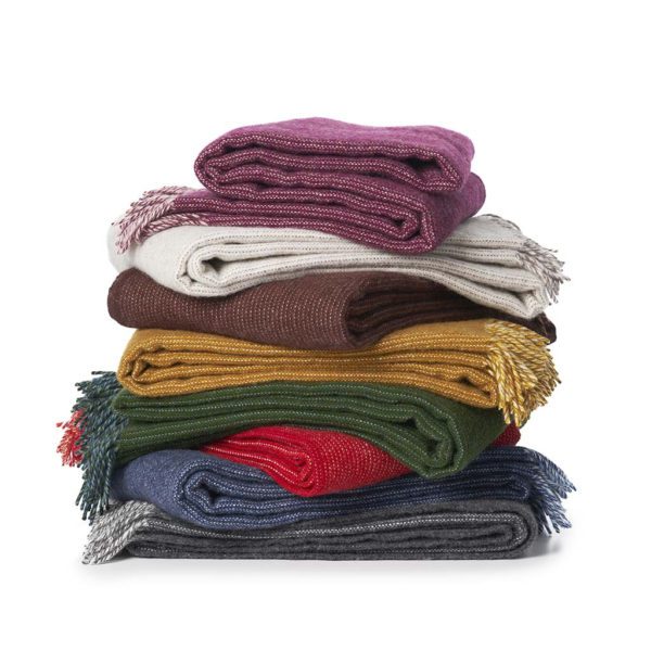 KLIPPAN Shimmer Blanket/Throw Organic Lambs Wool, Grey-34590