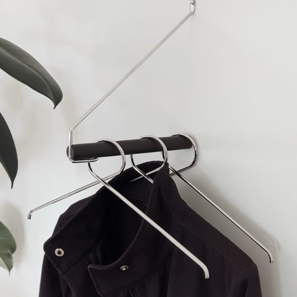 NORDIC FUNCTION Add More Clothes Rack, Black Oak/Chrome