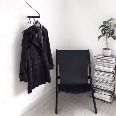NORDIC FUNCTION Add More Clothes Rack Smoked Oak/Black-Leather S-Hook
