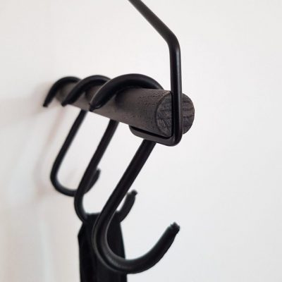 NORDIC FUNCTION Upgrade S-Hook Hanger, Black Leather, Set of 3-0